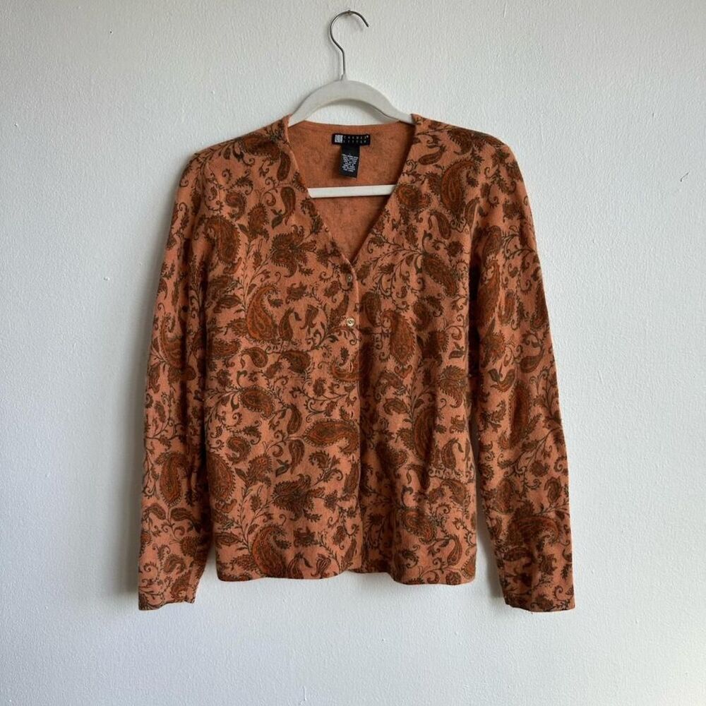 Carole-little Women's Brown and Orange Cardigan